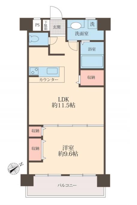 グローイン新宿御苑(1LDK/5階)の間取り写真