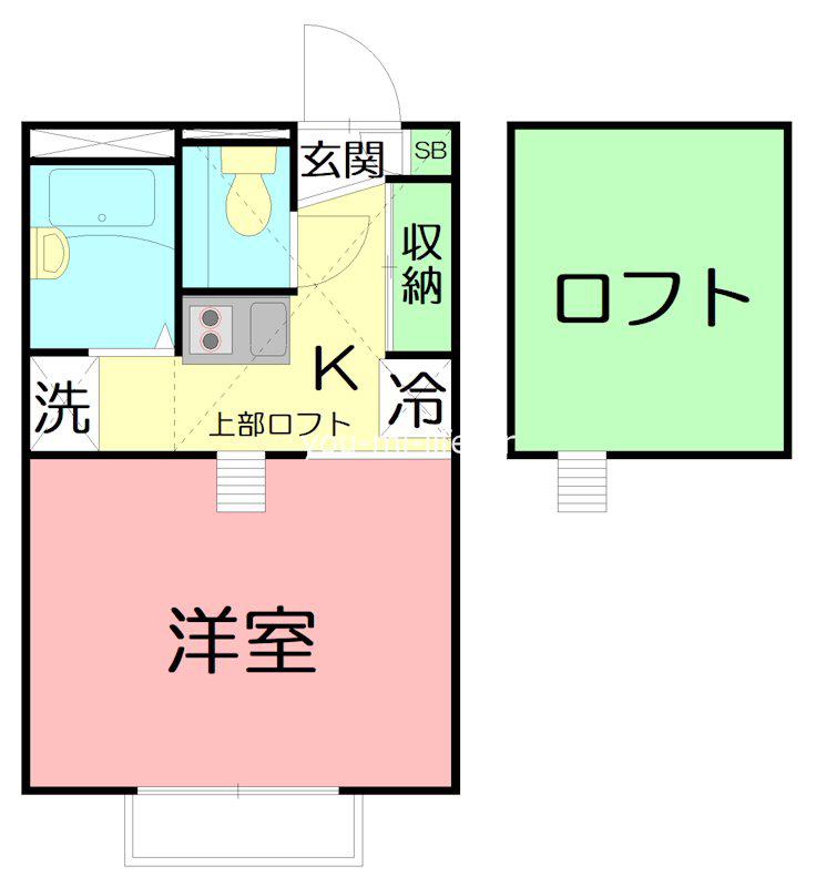ASUFORT湘南平(1K/2階)の間取り写真