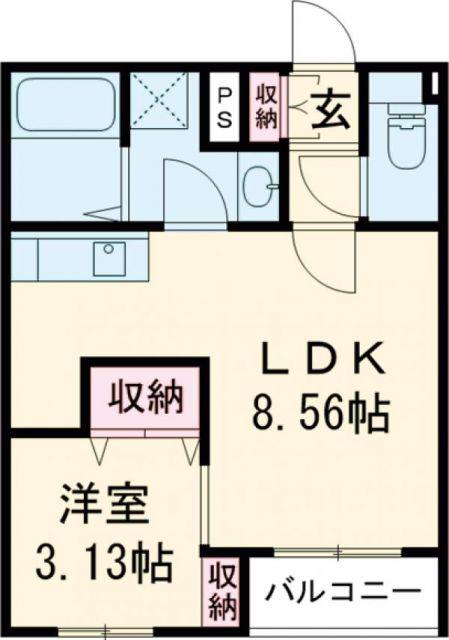 SHINE・S植松(1LDK/2階)の間取り写真