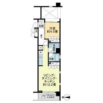 お茶の水SCハウス(1LDK/6階)の間取り写真
