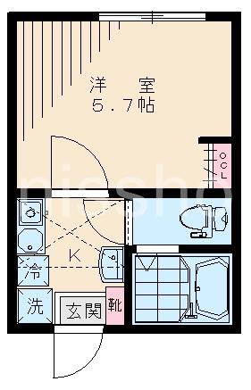 プルメリア桜台(1K/3階)の間取り写真