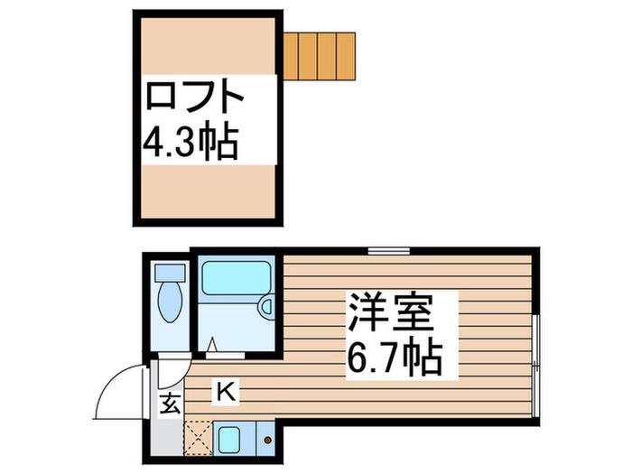 WELINA中央林間(1K/2階)の間取り写真