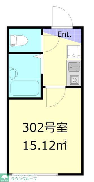 アリス南千住(1K/3階)の間取り写真