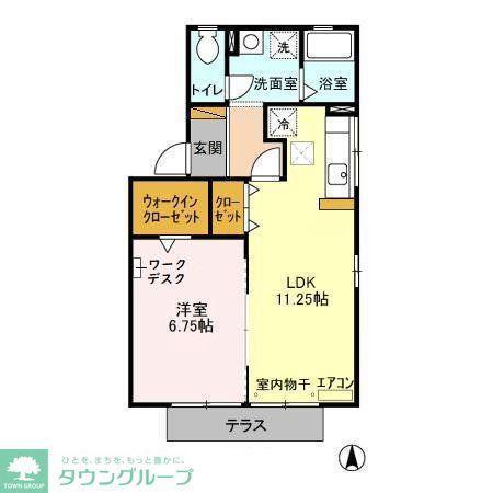 アルカンシェル(1LDK/1階)の間取り写真