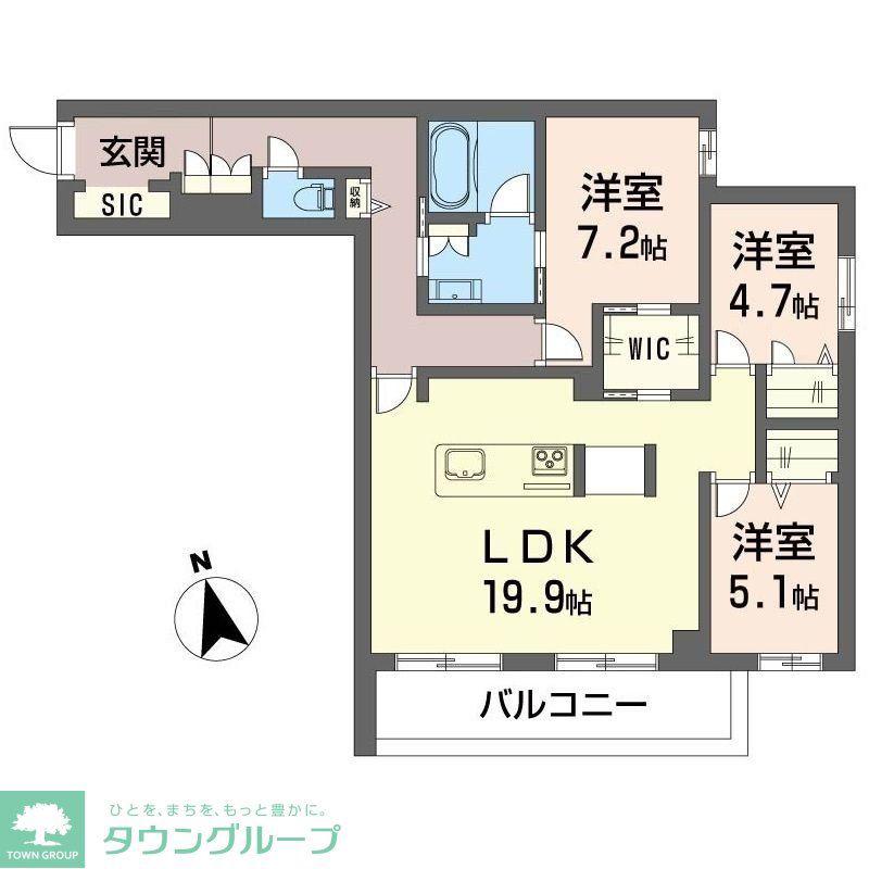 ブラウニー(3LDK/2階)の間取り写真