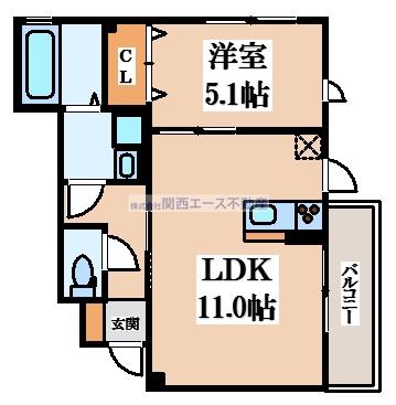 アービーズプレース(1LDK/1階)の間取り写真