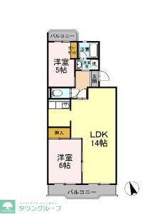 レジデンス白鳥(2LDK/2階)の間取り写真