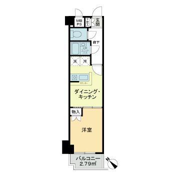 NICEアーバンスピリッツ生麦(1DK/4階)の間取り写真