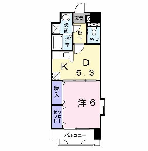 レジデンス小峯(1DK/3階)の間取り写真
