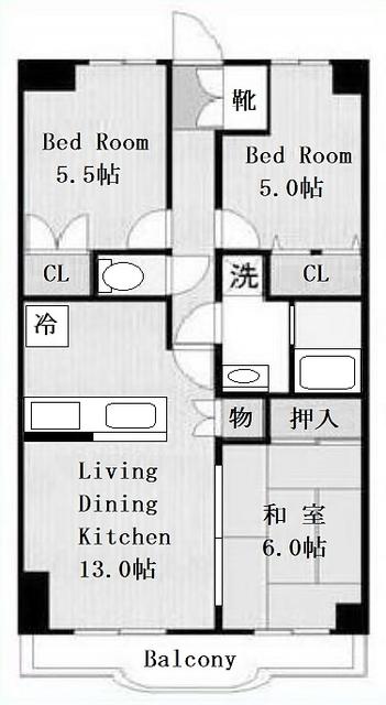 GS向ヶ丘(3LDK/4階)の間取り写真