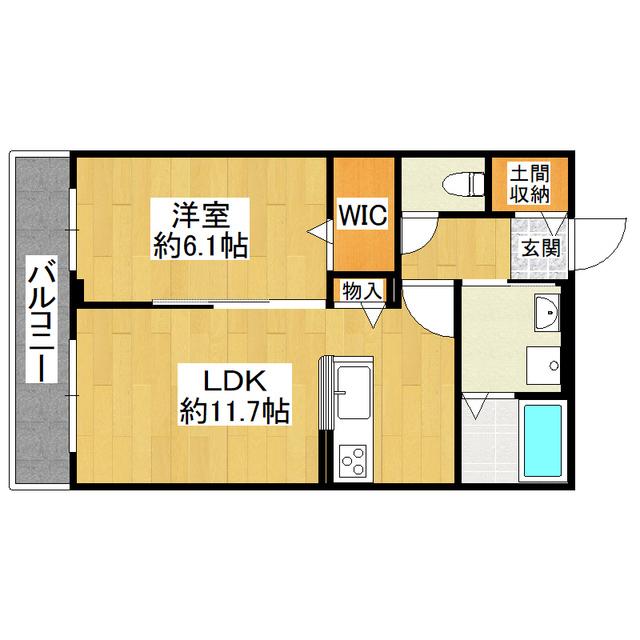 PLAISIR(1LDK/2階)の間取り写真