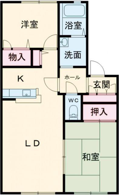 メゾンティファB(2LDK/1階)の間取り写真