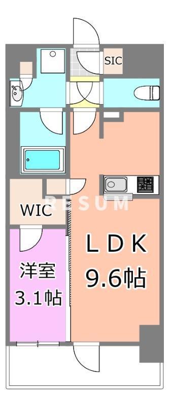 プライマル千葉駅前(1LDK/11階)の間取り写真
