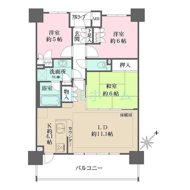 スカイタワーエグゼ(3LDK/2階)の間取り写真