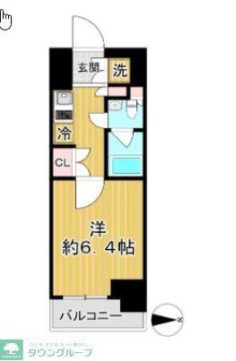 ルーブル川崎六番館(1K/8階)の間取り写真