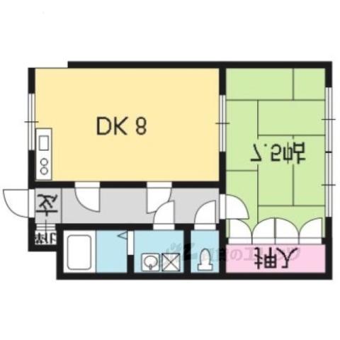 フラット291(1LDK/1階)の間取り写真