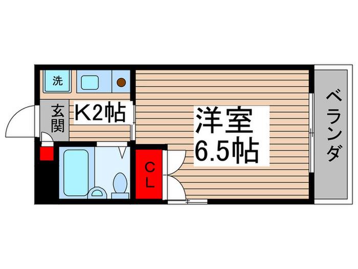 モンシャトー松戸2(1K/4階)の間取り写真