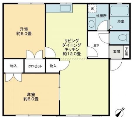 メンバーズタウン讃岐富士A(2LDK/2階)の間取り写真