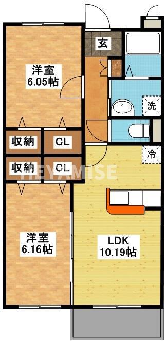 ＪＲ長崎本線 高田駅(長崎) 徒歩40分 3階建 築22年(2LDK/1階)の間取り写真
