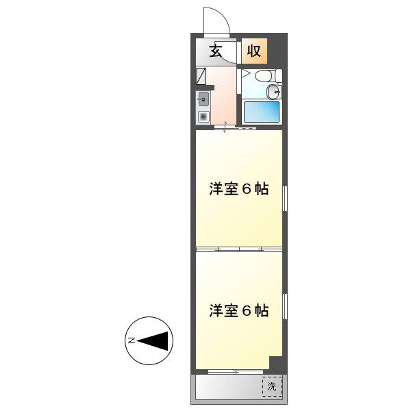 プリンセス栄(2K/8階)の間取り写真