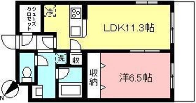 シャテロ09(1LDK/1階)の間取り写真