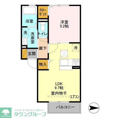 アレグリア(1LDK/1階)の間取り写真