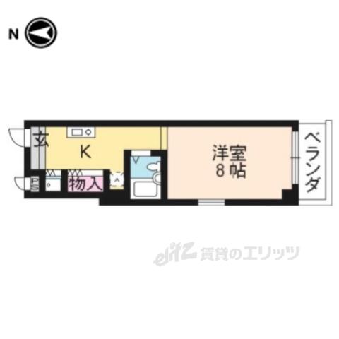 エリッツ5TH(1K/4階)の間取り写真