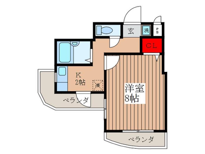 アイルアサガヤ弐番館(1K/4階)の間取り写真