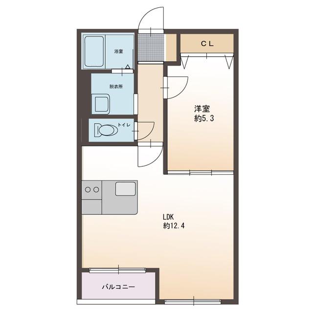 ANESIS守山(1LDK/1階)の間取り写真