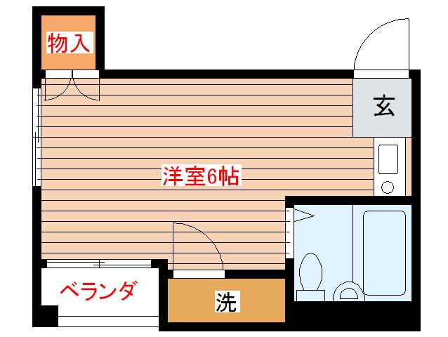 ニュー田口(ワンルーム/2階)の間取り写真