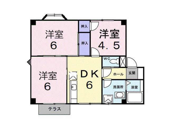 ロイヤルパレス恩田(3DK/1階)の間取り写真