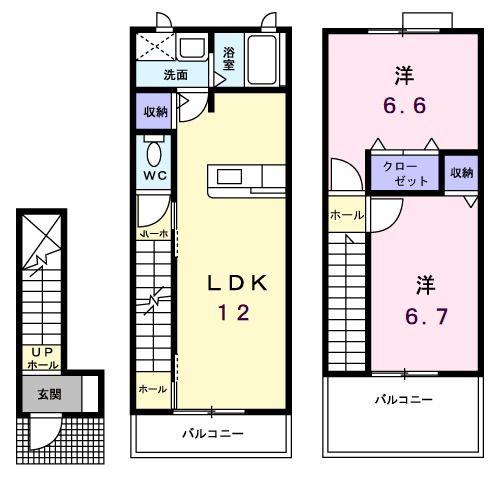 ナイル良(2LDK/2階)の間取り写真