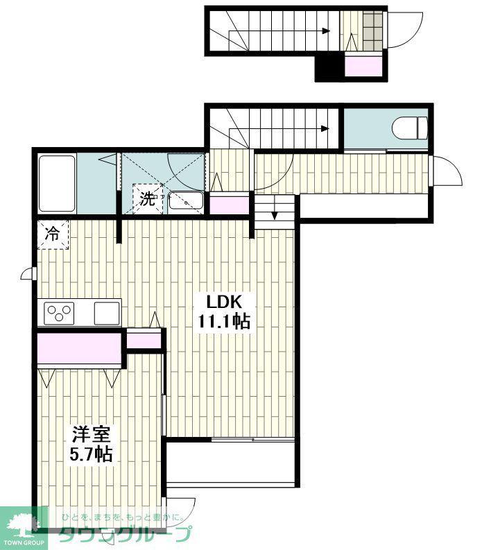 ベルフォレスタ B棟(1SLDK/1階)の間取り写真