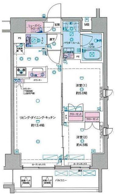 ジェノヴィア隅田川ウエストスカイガーデン(2LDK/6階)の間取り写真