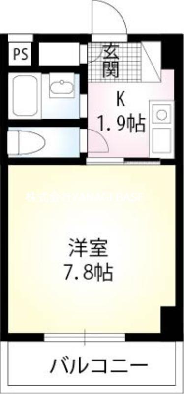 鵠沼やませ(1K/2階)の間取り写真