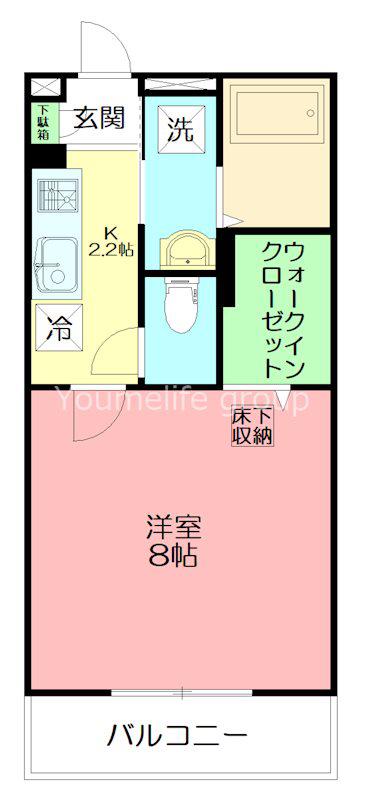 サンライズ岩本(1K/1階)の間取り写真