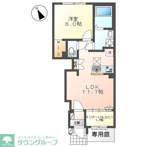 ヴェルジュ(1LDK/1階)の間取り写真