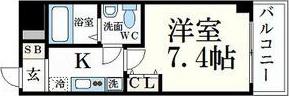 CAPITAL.I姫路(1K/4階)の間取り写真