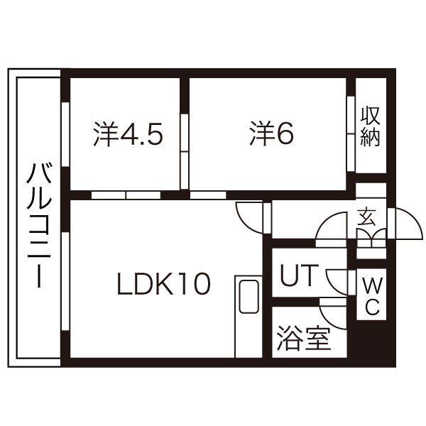 オプティマS13(2LDK/4階)の間取り写真