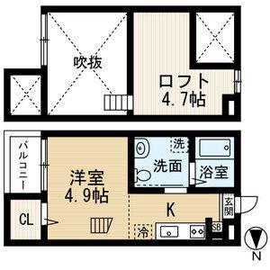 HOUSING COMPLEX T2ハウジン(ワンルーム/2階)の間取り写真