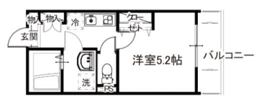 アルブル八王子千人町(1K/2階)の間取り写真
