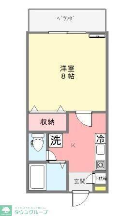 ドゥミル霞ヶ関(1K/1階)の間取り写真