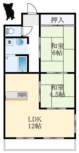 AXIS JUNII番館(2LDK/3階)の間取り写真