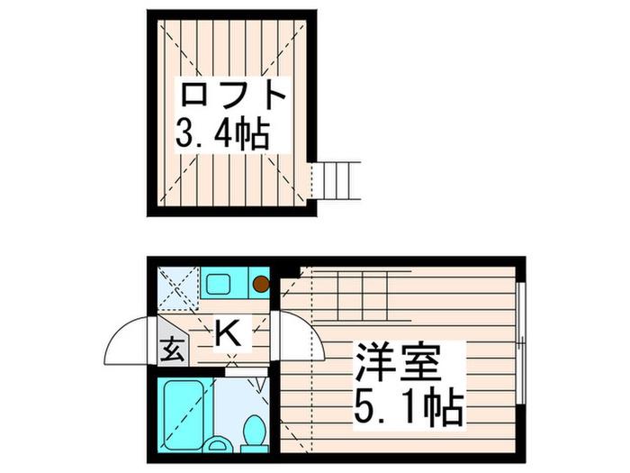 シャンテ大師前(1K/3階)の間取り写真