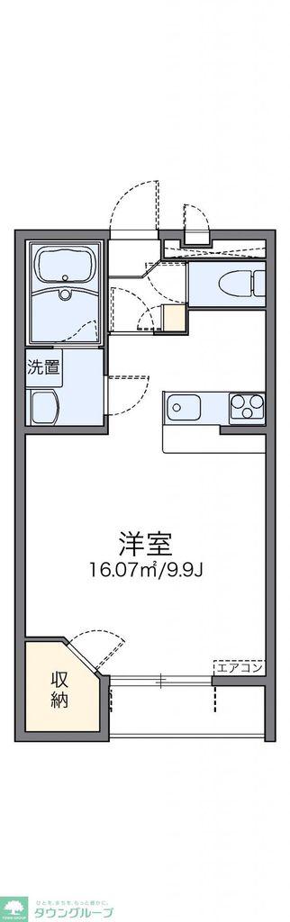 レオパレスシェソワII(1K/1階)の間取り写真