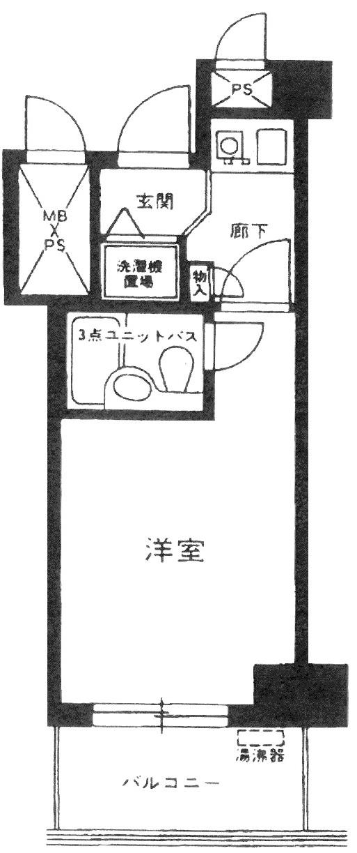 ライオンズマンション新宿五丁目(1K/5階)の間取り写真