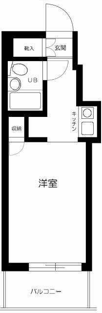 スカイコート横浜平沼(ワンルーム/4階)の間取り写真