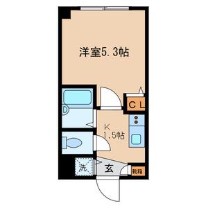 ヴィブレ飛鳥(1K/2階)の間取り写真