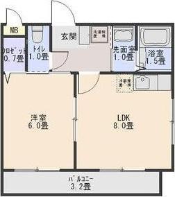 エクセルフルール(1LDK/1階)の間取り写真