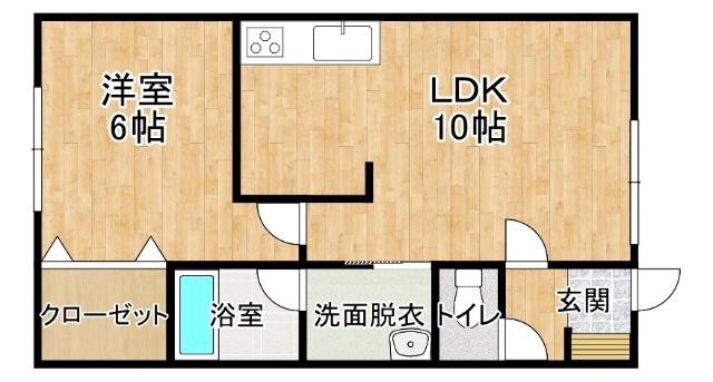 コーポリビエールII(1LDK/1階)の間取り写真